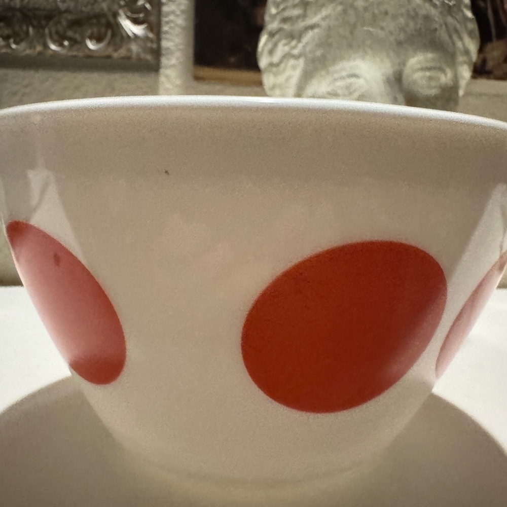 Vintage Charm Inspired By Pyrex Spot On Bowl Red Polka Dot - Picture 5 of 8